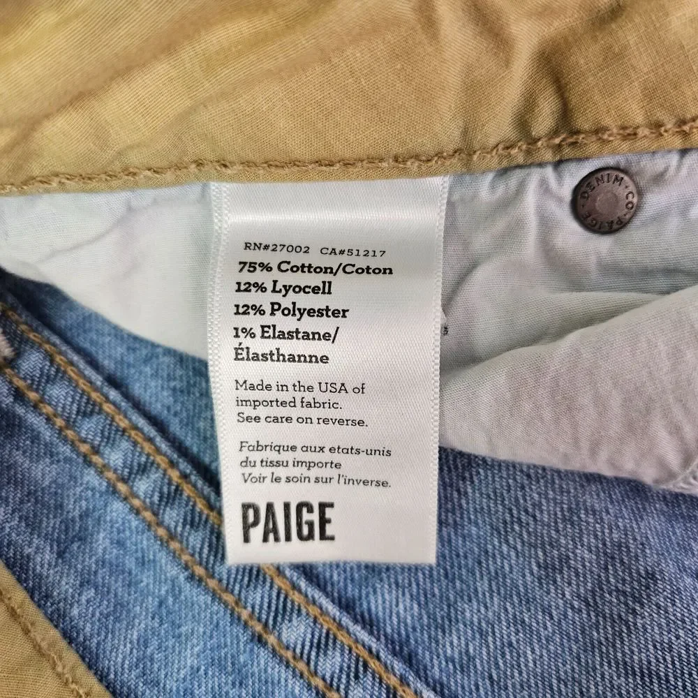Paige Women's 27 (31x10) Blue Raw Hem Cut Off Denim Distressed Jeans Short USA - Picture 7 of 14